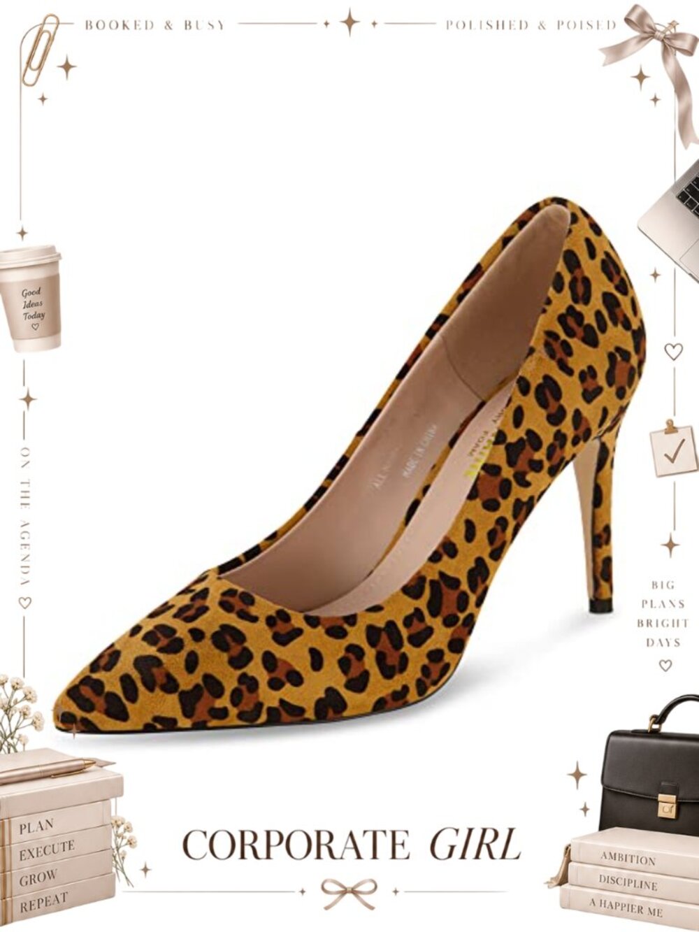 Cushionaire Womens Lola Pointed Toe Dress Pump Faux Leather